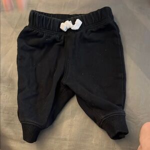 Carter's Black Sweatpants with Elastic Waistband and Cuffed Ankles